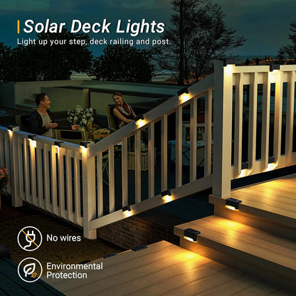 Solar Light for Outdoor Garden Waterproof Home Wall Lights, Solar Lamp for Stair, Deck, Balcony, Terrace, Garden, Fence Decoration (4, Standard)