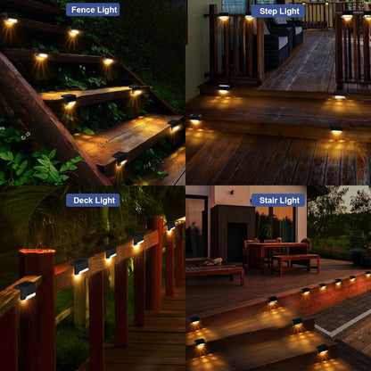 Solar Light for Outdoor Garden Waterproof Home Wall Lights, Solar Lamp for Stair, Deck, Balcony, Terrace, Garden, Fence Decoration (4, Standard)