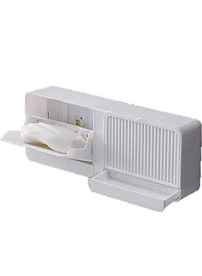 Double Bar Soap Dish with Drainage Box (Grey)